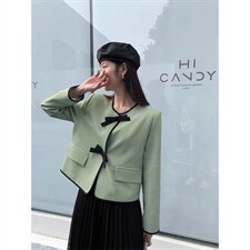 小千鸟格蝴蝶结外套，其它，欧妮卡蒂蔓