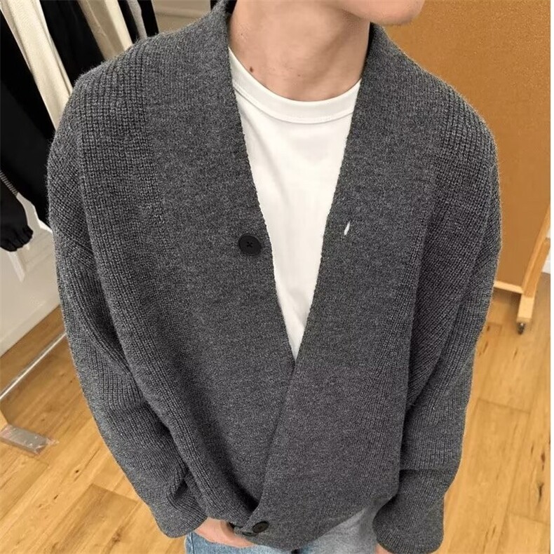 秋冬针织衫道袍毛衣开衫老钱百搭松弛感上衣外套男休闲24066-p58图片