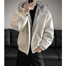荔枝皮狼王座山雕棉服全毛连帽加厚夹克外套男H1172特P120，男装夹克，电商A341
