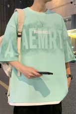 2025夏季新款港风外景大码菠萝格短袖T恤M-5XHT24397-特P25，男装T恤，电商A022