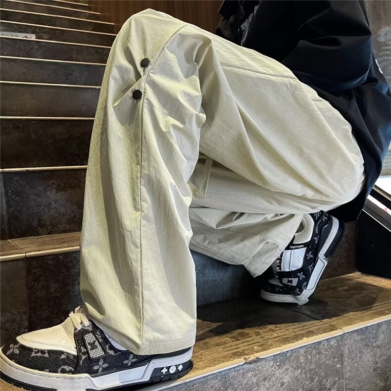 工装休闲裤男生秋季宽松阔腿裤潮牌直筒长裤KZ392-P38,男装休闲裤,星座1001-1