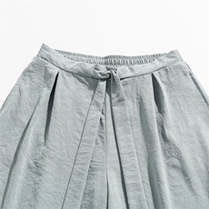 白底平铺夏季风汉服绣花长裤古风冰丝阔腿裙裤男女K332/P85，男装民族服装，钱塘713