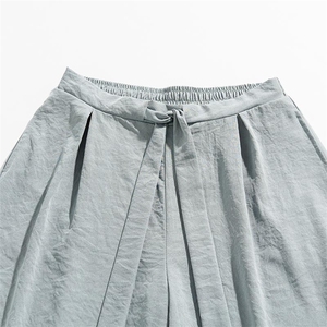 白底平铺 夏季风汉服绣花长裤古风冰丝阔腿裙裤男女 K332/P85图片