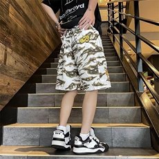 夏季潮牌男士迷彩短裤工装五分裤宽松休闲运动裤子，男装牛仔裤，星座410-6（原星座1304-1）