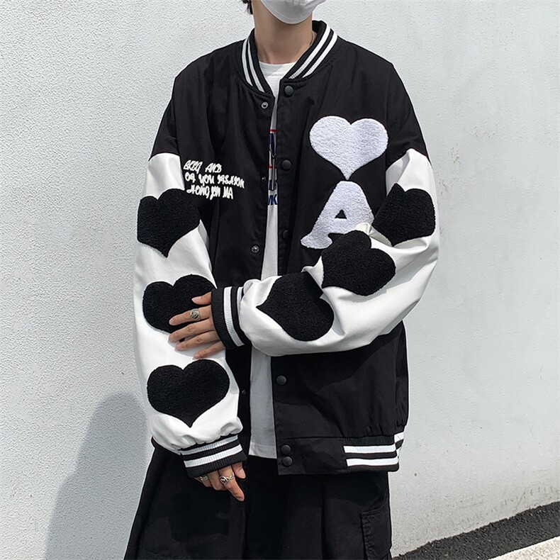 爱心刺绣棒球服男春秋季韩版bf痞帅休闲夹克潮牌百搭W1909-P55,男装夹克,星座512-4