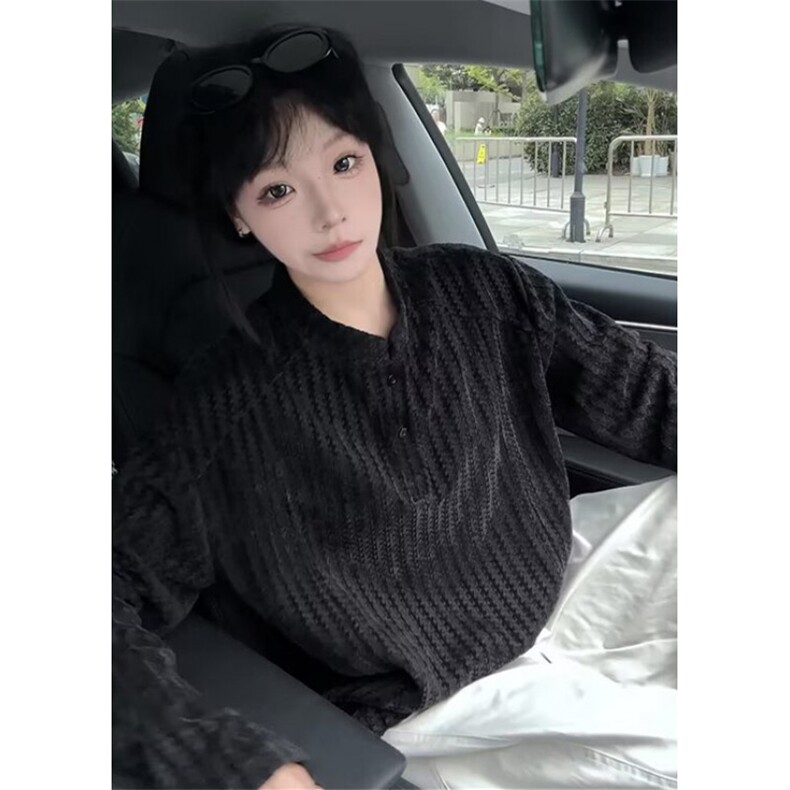 设计套头体恤衫鱼骨纹百搭衬衣男士休闲条纹长袖衬衫男 CCY30图片