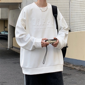 W9015/P35春装新款现货印花卫衣男长袖衬衣大码宽松上衣外套图片
