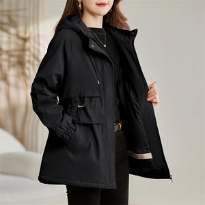 现货！棉衣女2024年冬季新款韩版修身加绒加厚派克服休闲棉服图片