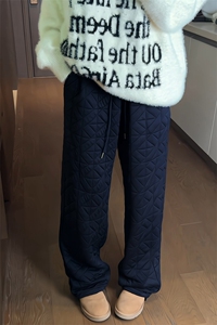 特批P35无差价抖音中性潮牌男菱格保暖加棉拖地裤K5614J加棉图片