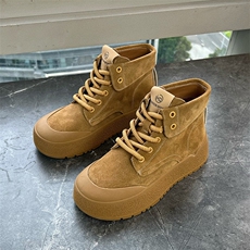 新款真皮大黄靴女新款冬季厚底马丁靴女，女鞋马丁靴，电商A223