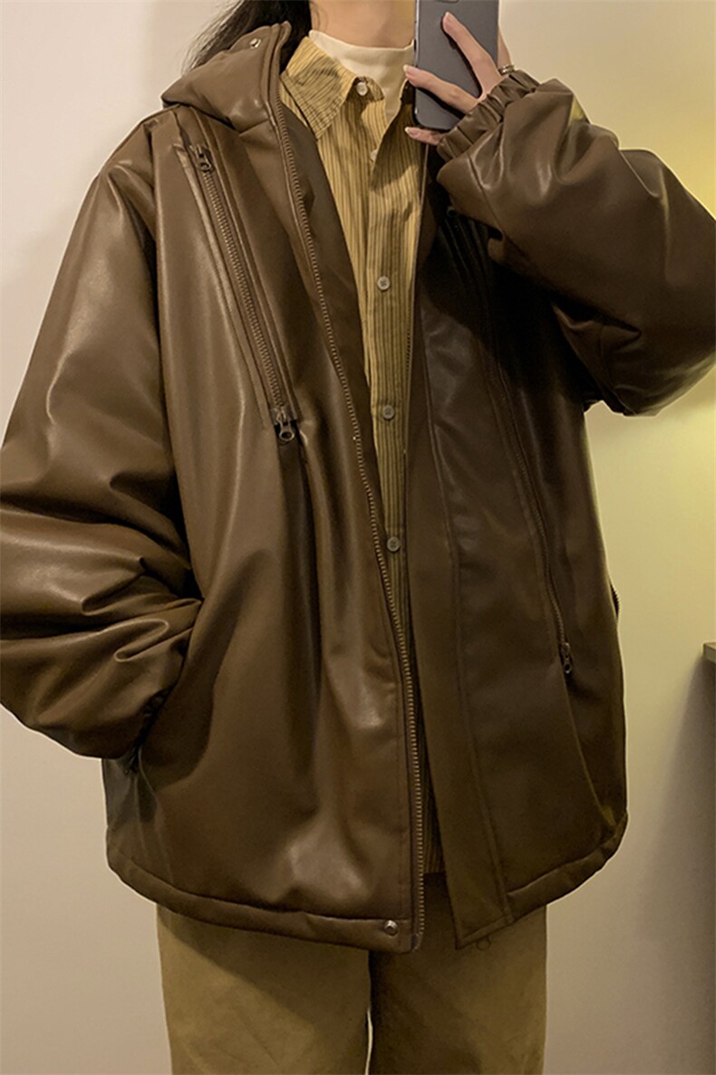 XZ213-GKMY8862-P128控148抖音品质直播供货中长款夹棉皮衣棉服,男装皮衣,星座213