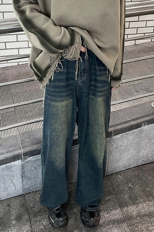 秋冬季美式高街牛仔裤男潮牌个性显高休闲裤G707/P45,男装牛仔裤,电商D202-1