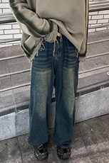 秋冬季美式高街牛仔裤男潮牌个性显高休闲裤G707/P45，男装牛仔裤，电商D202-1