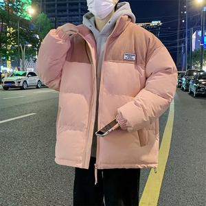 冬季青少年灯芯绒立领拼接外套休闲百搭面包服棉服5302-P78图片