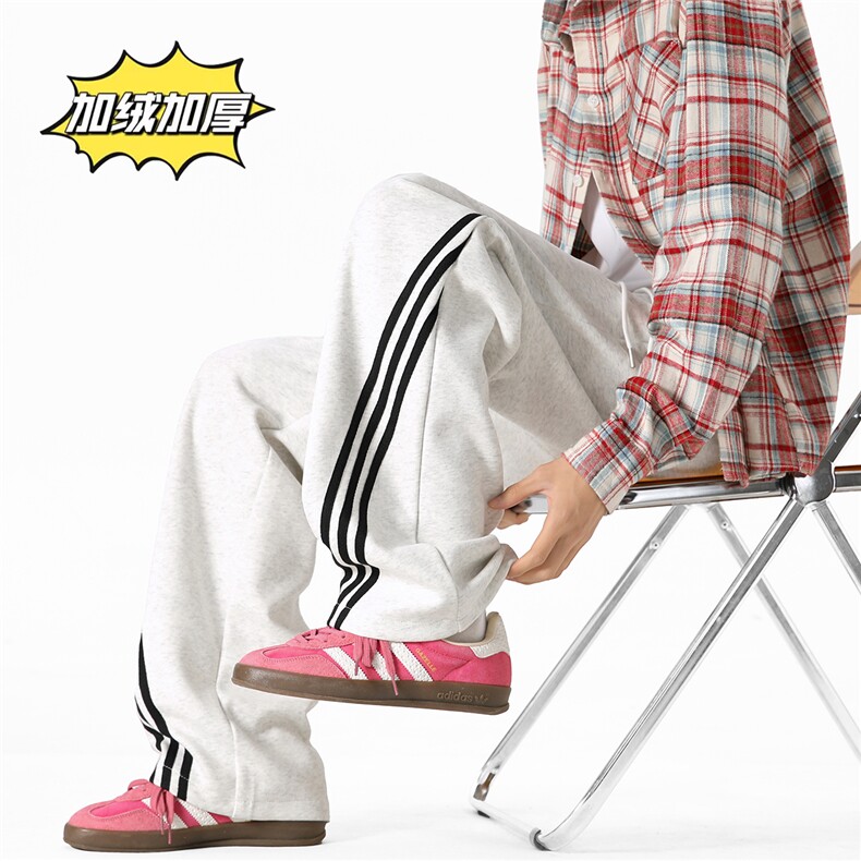 YK157特P48加绒P55控78无影墙加绒加厚情侣嘻哈保暖运动裤，男装休闲裤，电商A249