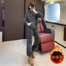 黑灰色上衣+黑灰色裤子（加绒款）