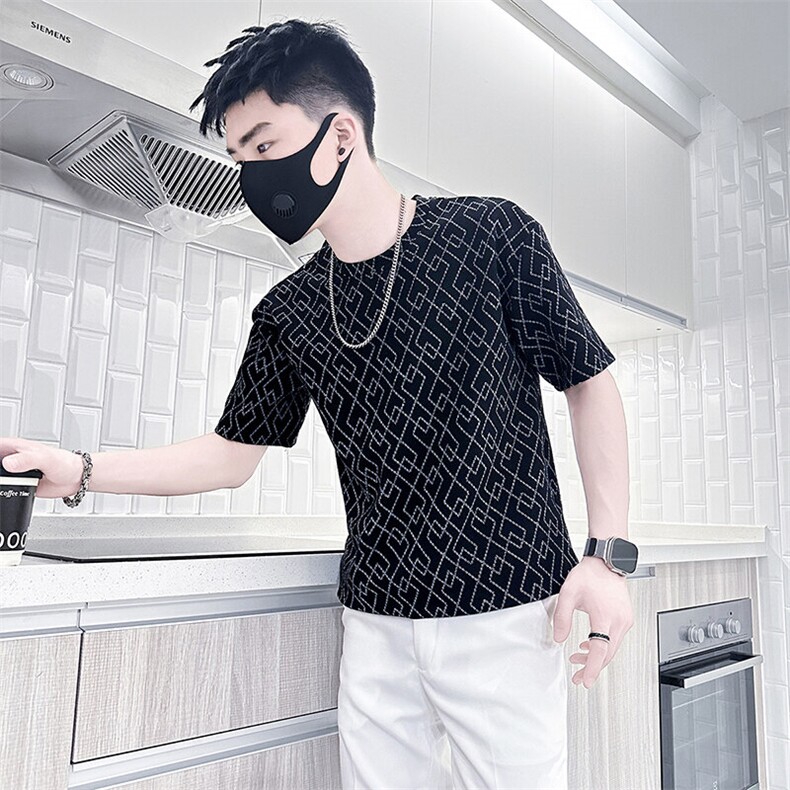 短袖T恤男网红痞帅炸街半袖衣服社会小伙301C-DT81-P48控68,男装T恤,星座301C（原B323）