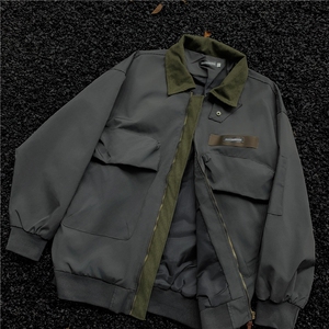 户外设计感拉链飞行员外套男女机车服工装夹克棒球服~WT6788图片