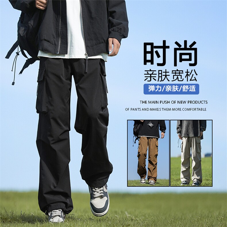 秋季美式宽松工装裤机能时尚百搭直筒宽松休闲裤K210-特批-35图片