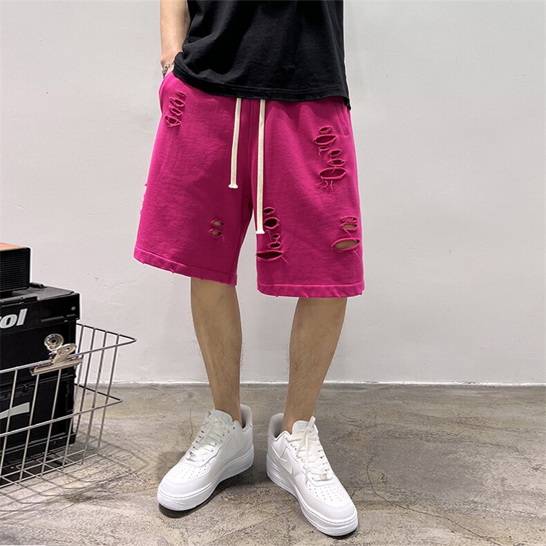 高品质高克重全面水洗短裤时尚破洞潮流短裤8117P95,男装牛仔裤,电商B332-1