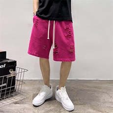 高品质高克重全面水洗短裤时尚破洞潮流短裤8117P95，男装牛仔裤，电商B332-1