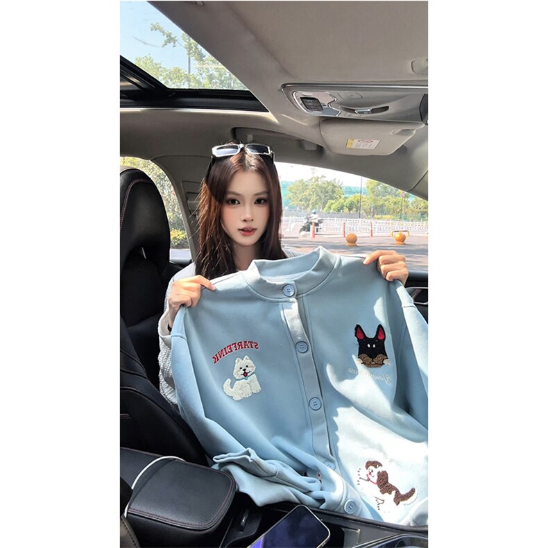 趣味毛巾绣慵懒开衫卫衣男女xh133-特p70,男装卫衣,电商B367