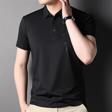短袖男夏季新款上衣短袖中青年男士体恤衫T恤商务休闲翻领短袖男，男装T恤，电商B212（原钱塘6029）