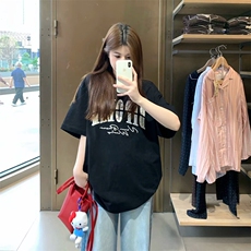 万针全刺绣工艺抖音得物高品质260克重磅纯棉双纱美式高街短袖T恤，男装T恤，电商A486