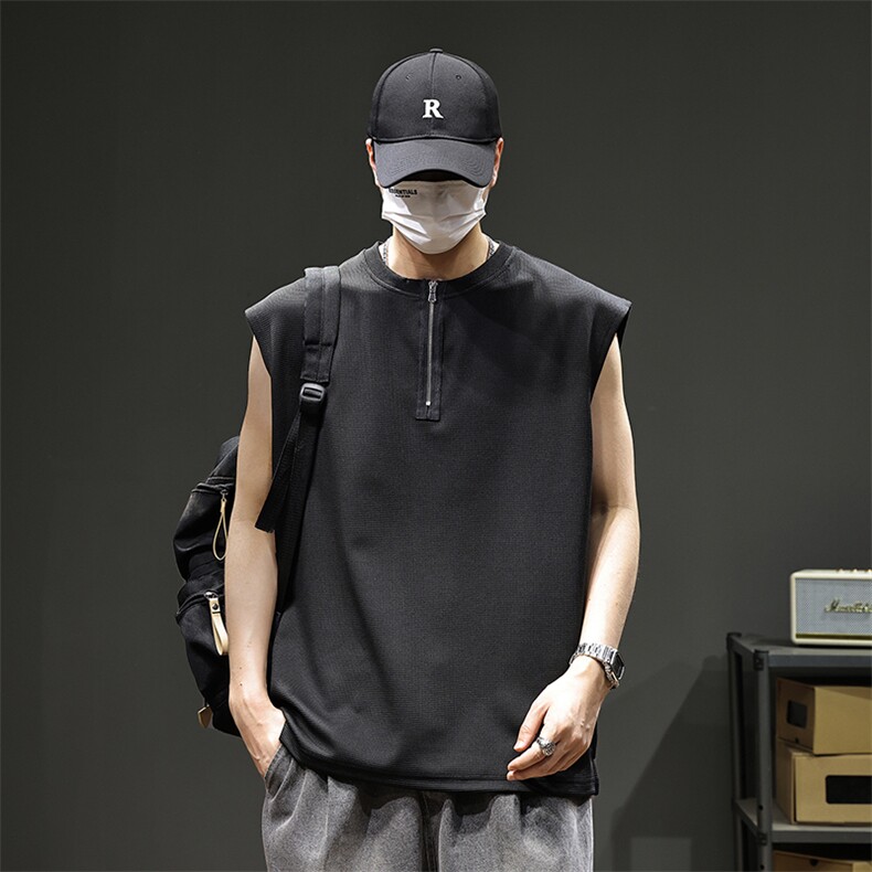 2026新款凉感背心男士夏季宽松大码运动吸汗无袖t恤潮薄坎肩，男装背心/马甲，电商D215