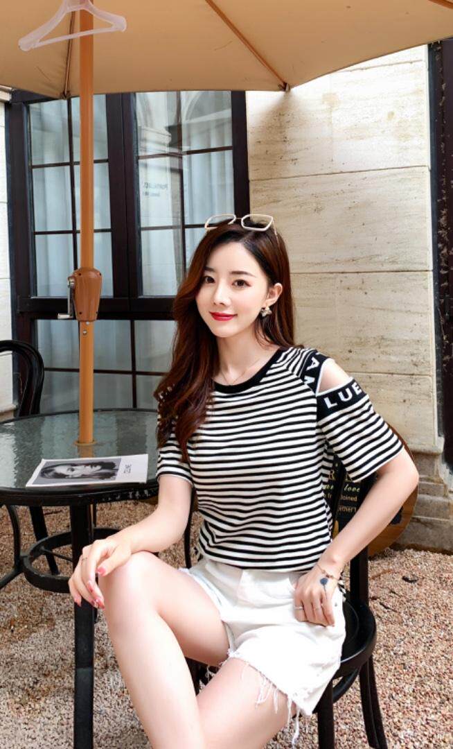 夏季小件，黑色，白色，条子，女装，英雅姿秀