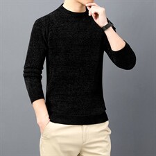 B-N21851冬季新款男士圆领毛衣雪尼尔加绒针织打底衫男装保暖P49图片