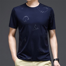 短袖polo衫男装时尚潮流中年男士2023夏季新款丝光棉短袖印花上衣，男装T恤，电商B212（原钱塘6029）