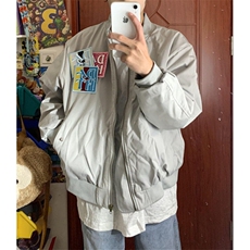 复古刺绣贴标外套趣味宽松飞行服男女春秋新款夹克宽松型JK165，男装夹克，星座1116A（原606A-3）
