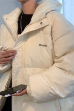 MY6139/P110冬季港风连帽刺绣羊羔毛棉衣男女大码面包服棉袄外套，男装棉衣，电商A141