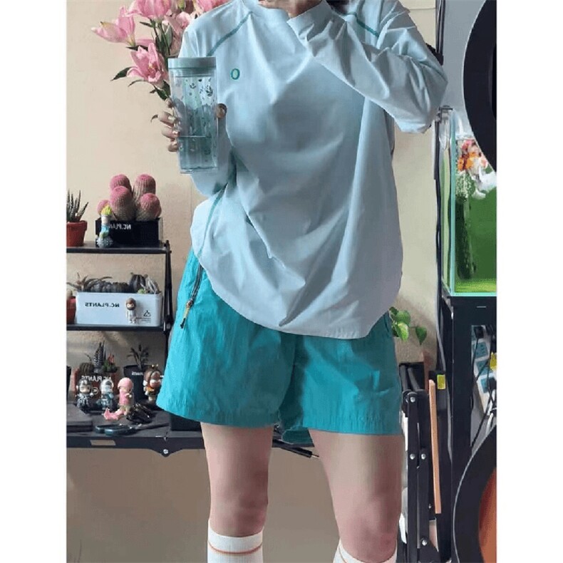 美式高街解构工艺速干长袖T恤男女款防晒罩衫户外运动潮牌骑行服，男装防晒衣，电商A443