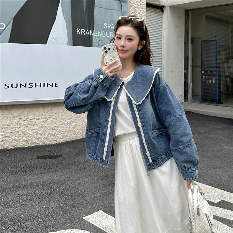 [】春季新款学院风牛仔外套2C057-8202-P160-K258,女装短外套,2C057