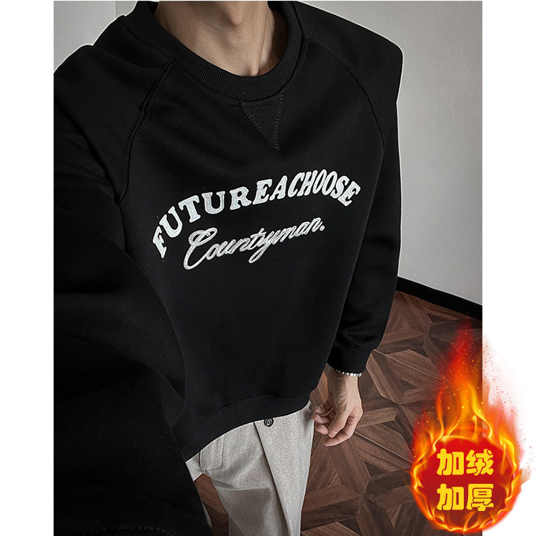 贴布字母绣花加绒加厚圆领卫衣男女xh109jr-特p55,男装卫衣,电商B367