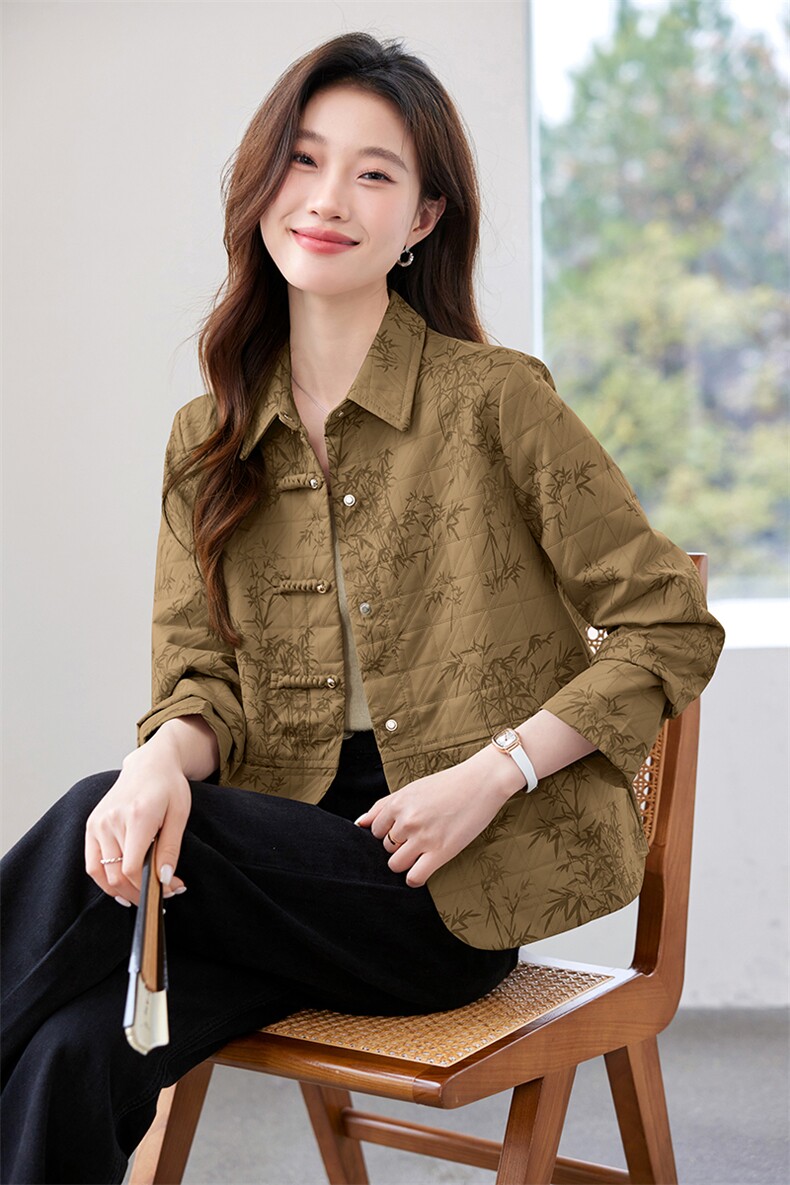 外套女春秋款2025新款上衣中年女妈妈装时尚减龄百搭洋气大码夹克,女装短外套,涵誉