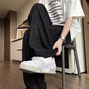 夏季休闲裤阔腿垂感树皮邹 K9541图片