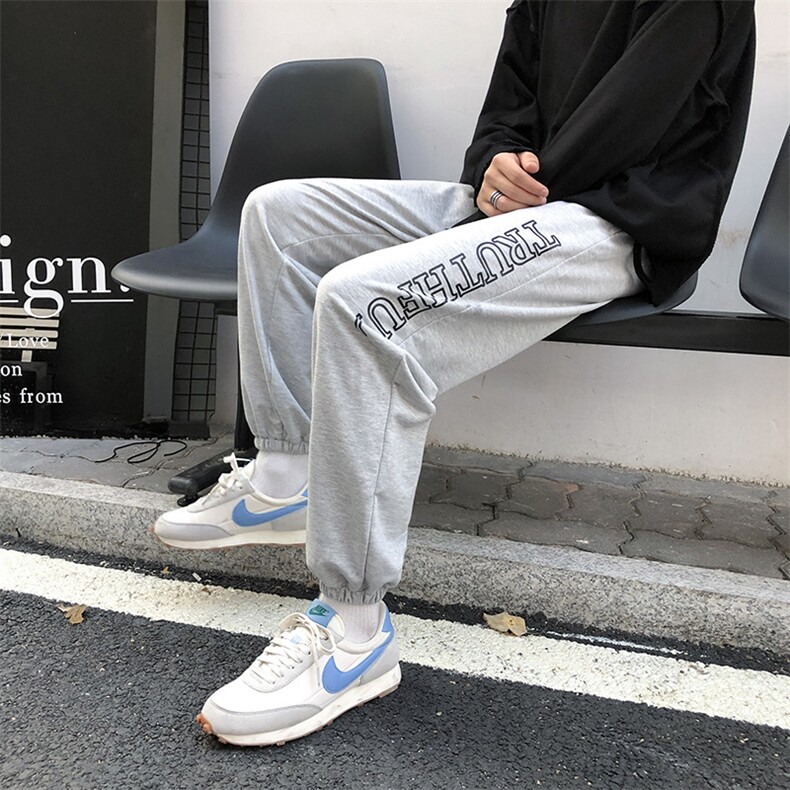 港风有型休闲裤男宽松潮流束脚裤运动印花卫裤NK07-P50,男装休闲裤,星座1501