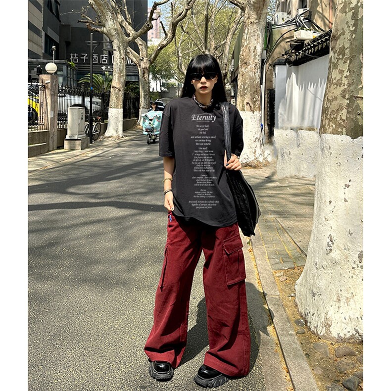 美式复古cleanfit短袖男夏季小领口情侣七分袖t恤潮牌潮,男装T恤,星座310A-4