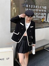 撞色边小香风外套，其它，祖玛