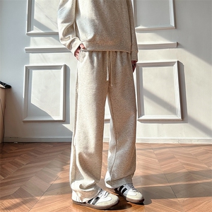 K10033-P35 潮牌卫裤男2025新款百搭褶皱宽松直筒休闲长裤图片