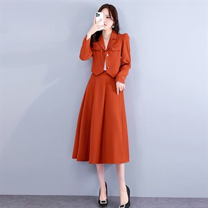 职业套装女高级感2024春秋新款时尚气质女神范小西装连衣裙两件套图片