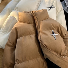 2025冬季新款灯芯绒棉衣星星贴标面包服A316-1-Y111P115控148，男装棉衣，星座906（原电商a316-1）