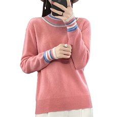 半高领羊毛衫女套头2024秋冬新款洋气打底衫加厚慵懒风宽松，女装羊毛衫，蒙特羊绒