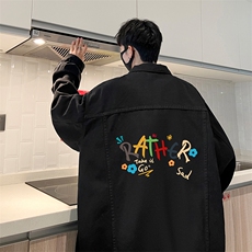 牛仔夹克男大码牛仔外套男茄克NJ77301-P60加绒款-P75，男装夹克，电商A040