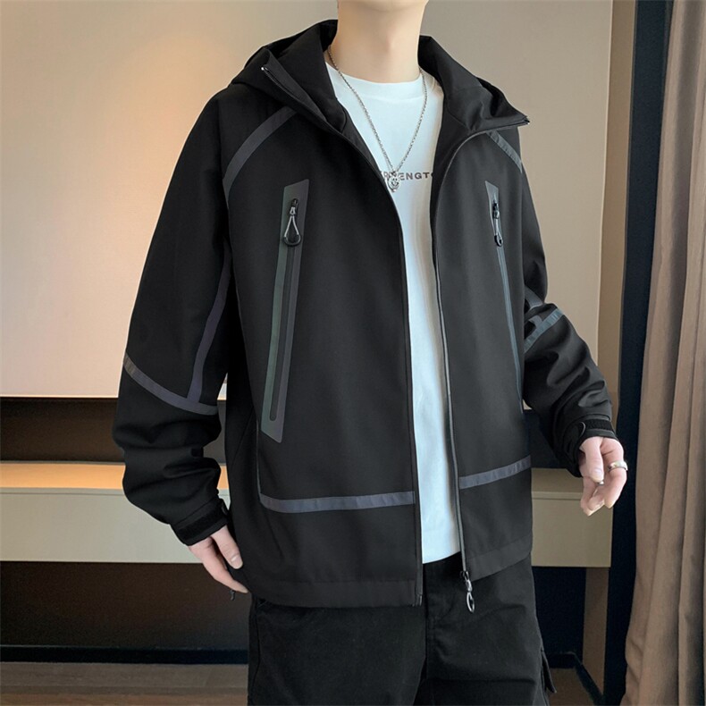 冲锋衣外套男2025春季新款宽松连帽休闲工装夹克潮流A02511-P85图片