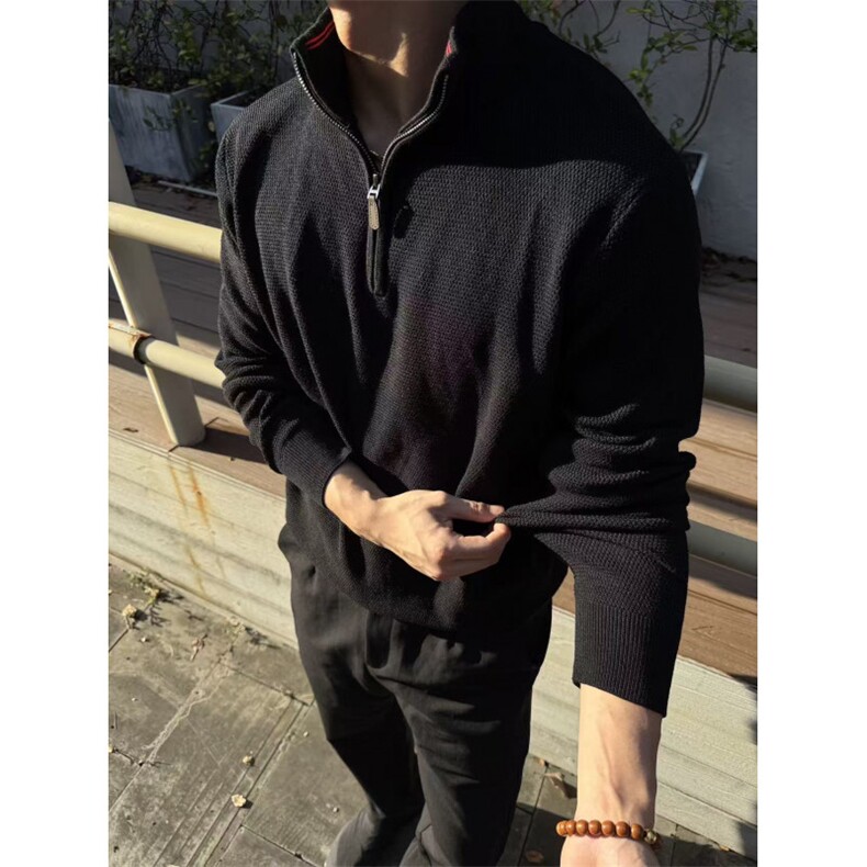 网图慎用立领毛衣拉链套头半高领针织衫222-2-M003-P70,男装针织衫/毛衣,星座222-2（原202-8）
