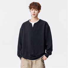 潮流宽松假两件卫衣潮牌休闲上衣A161-MT-2601-P45，男装卫衣，电商A161